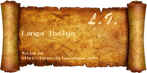 Langa Ibolya névjegykártya