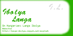 ibolya langa business card